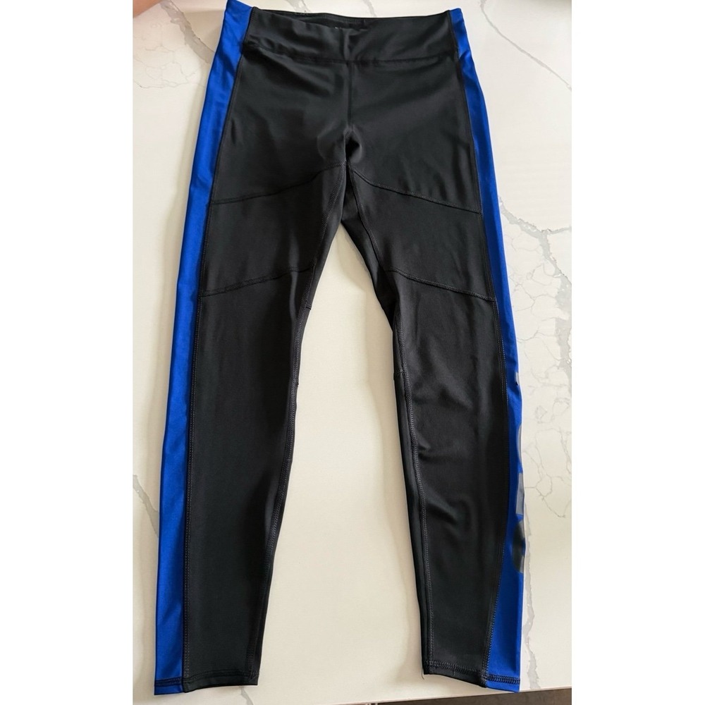 Polo Ralph Lauren Sport Leggings Black Blue Colorblock Logo Athletic Pants Size